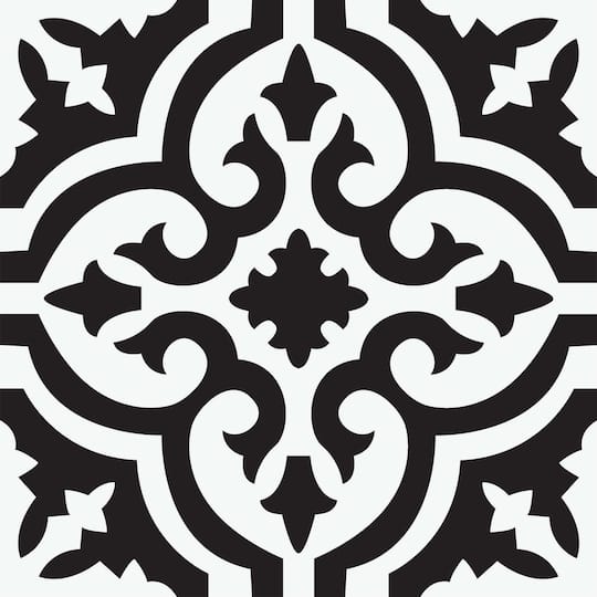 FP3828 12 x 12 in. Parma Peel & Stick Floor Tiles, Black & White - 10 Piece on 10 Sheets